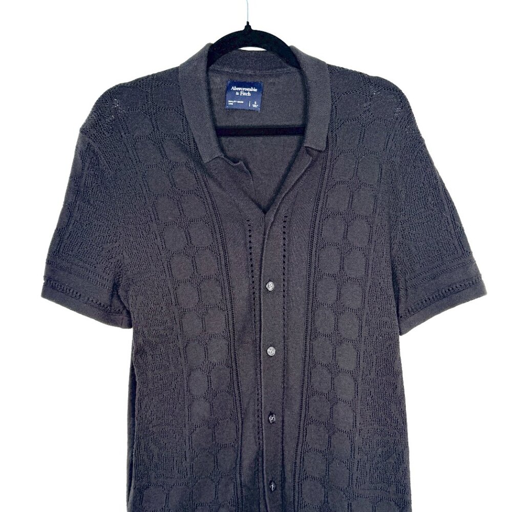 Abercrombie & Fitch Knit Polo Shirt — Men’s Small — Black